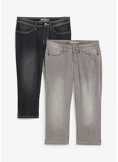 Jeans capri elasticizzati comfort (pacco da 2), bonprix