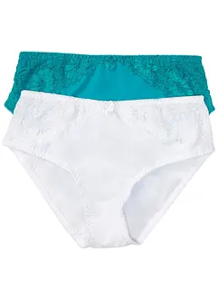 Slip alto con pizzo (pacco da 2), bonprix