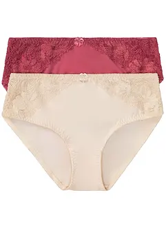 Slip alto con pizzo (pacco da 2), bonprix