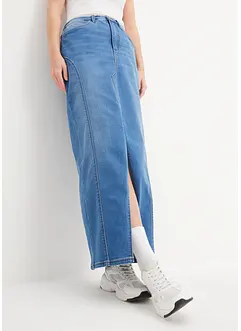 Gonna di jeans con cinta comoda, low waist, bonprix