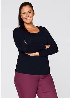 Maglia elasticizzata aderente a maniche  lunghe, bonprix