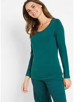 Maglia elasticizzata aderente a maniche  lunghe, bonprix