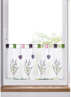 Tenda a vetro con lavanda ricamata, bonprix