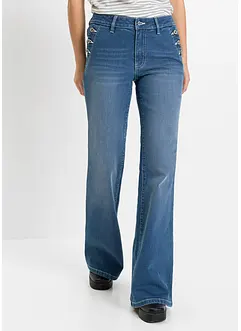 Jeans bootcut in cotone biologico, vita media, bonprix