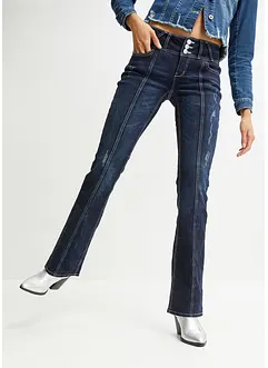 Jeans bootcut elasticizzati, vita media, bonprix