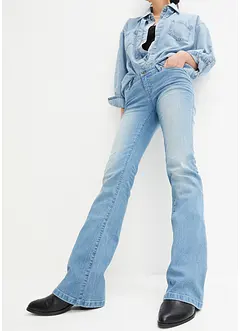 Jeans bootcut elasticizzati, vita media, bonprix