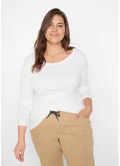 Maglia a maniche lunghe con scollo rotondo in puro cotone biologico, bonprix