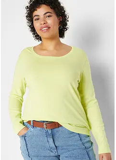 Maglia a maniche lunghe con scollo rotondo in puro cotone biologico, bonprix