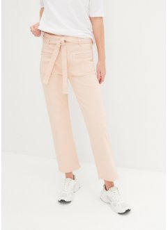 Pantaloni in twill diritti con cinturare da annodare, bpc bonprix collection