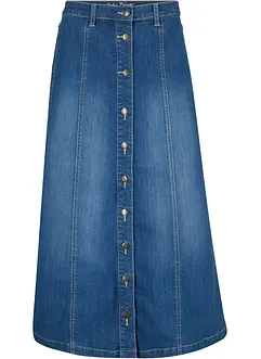 Gonna midi di jeans elasticizzato comfort, bonprix