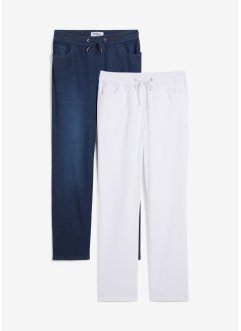 Jeans con elastico in vita straight a vita alta (pacco da 2), John Baner JEANSWEAR