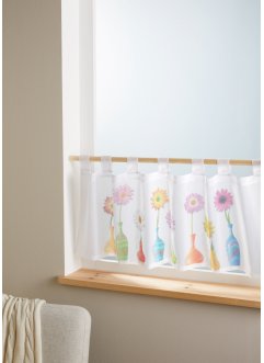 Tenda a vetro con stampa di vasi con fiori, bpc living bonprix collection