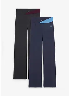 Pantaloni sportivi in cotone, bootcut (pacco da 2), bonprix