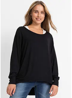 Maglia lunga con top in misto viscosa, bonprix