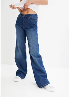 Jeans wide leg elasticizzati, vita media, bonprix