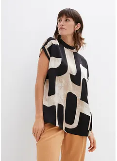 Blusa stile tunica in satin, bonprix