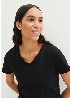 T-shirt Essential con scollo a V, senza cuciture, bonprix