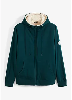Felpa termica con zip e fodera in pile morbido, bonprix