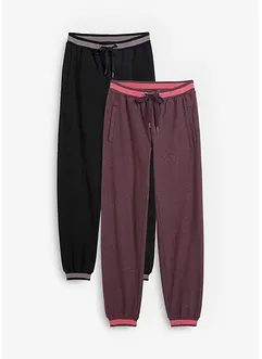 Pantaloni in felpa di misto cotone (pacco da 2), bonprix