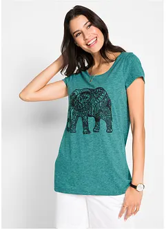 T-shirt in cotone biologico con stampa, bonprix