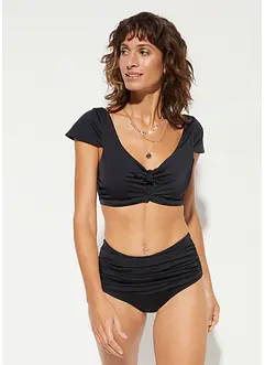Slip per bikini a vita alta con arricciatura e effetto modellante leggero, bonprix