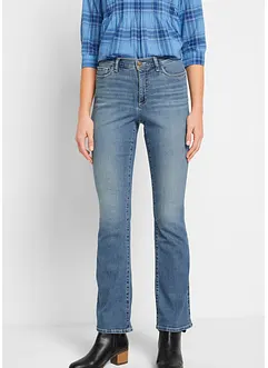 Jeans elasticizzati in cotone biologico bootcut, vita media, bonprix