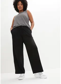 Pantaloni da jogging in cotone, wide leg, bonprix