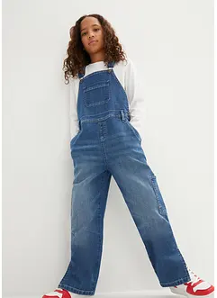 Salopette di jeans, vita media, bonprix