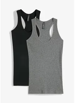 Canotta a costine in puro cotone biologico (pacco da 2), bonprix