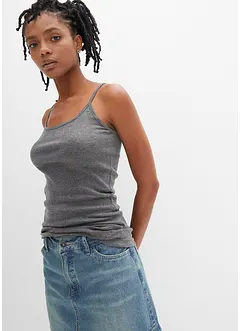 Top con spalline sottili in puro cotone (pacco da 2), bonprix