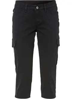 Pantaloni capri in misto cotone elasticizzato, bonprix