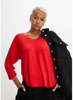 Maglia con maniche a 3/4 in misto viscosa elastan, bonprix