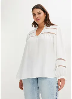 Tunica con pizzo e poliestere riciclato, bonprix