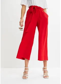 Pantaloni culotte con elastico in vita e risvolto, bonprix