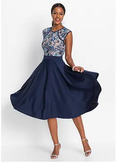 Abito midi con pizzo, bonprix