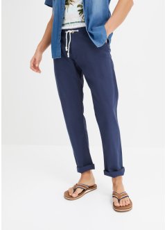 Pantaloni chino in misto lino regular fit, straight, bpc bonprix collection