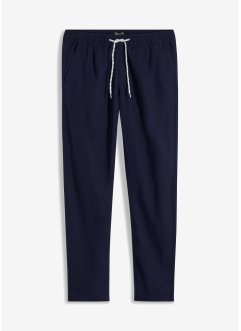 Pantaloni in misto lino con elastico in vita regular fit, straight, bpc bonprix collection