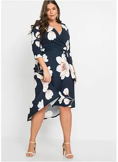 Abito asimmetrico di jersey con cintura da annodare, bonprix