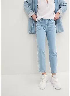 Jeans cropped straight, a vita media, bonprix