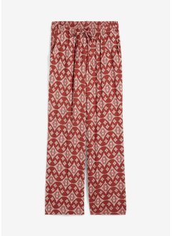 Pantaloni in viscosa crinkle fantasia con cinta comoda a vita alta, bpc bonprix collection