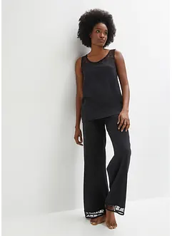Pigiama con inserto in pizzo, bonprix