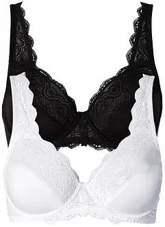 Reggiseno con ferretto e pizzo delicato (pacco da 2), bonprix