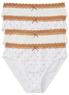 Slip alto con cotone biologico (pacco da 4), bonprix