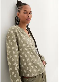 Blusa oversize in mussola fantasia, bonprix