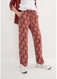 Pantaloni a palazzo in fantasia con cinta comoda, bonprix