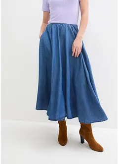 Gonna di jeans con elastico in vita, high waist, bonprix