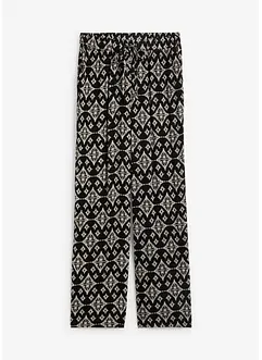 Pantaloni a palazzo in fantasia con cinta comoda, bonprix