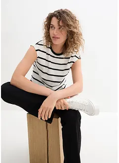 Maglia a maniche corte in spugna a righe, bonprix
