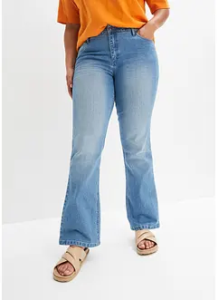 Jeans a zampa elasticizzati, vita media, bonprix