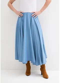 Gonna di jeans con elastico in vita, high waist, bonprix